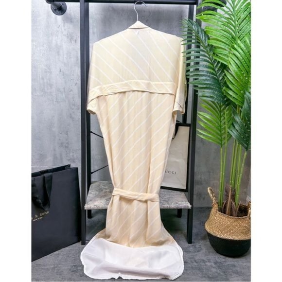 FAITHFUL THE BRAND | Gigi Striped Side Slit Waist Tie Maxi Collared Shirt Dress - Picture 3 of 9